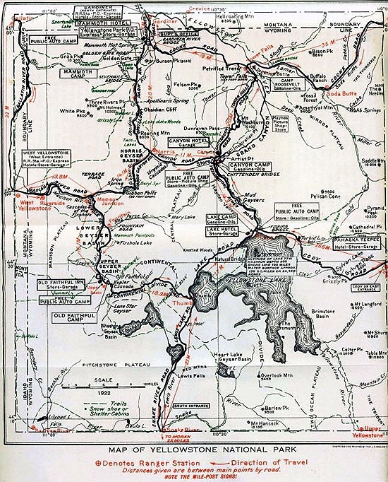 Detailed Map: Detailed Map Of Yellowstone Park